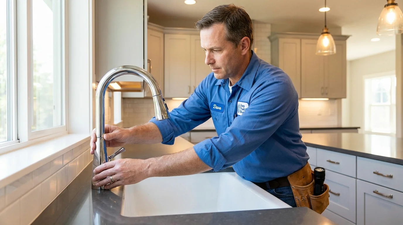 Kitchen faucet installation by Johns Plumbing LLC in Merchantville